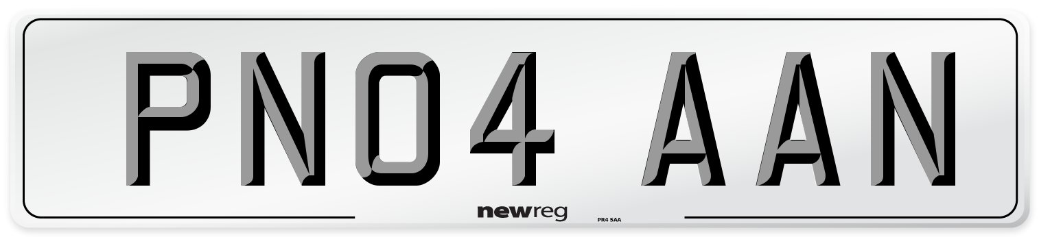 PN04 AAN Number Plate from New Reg
